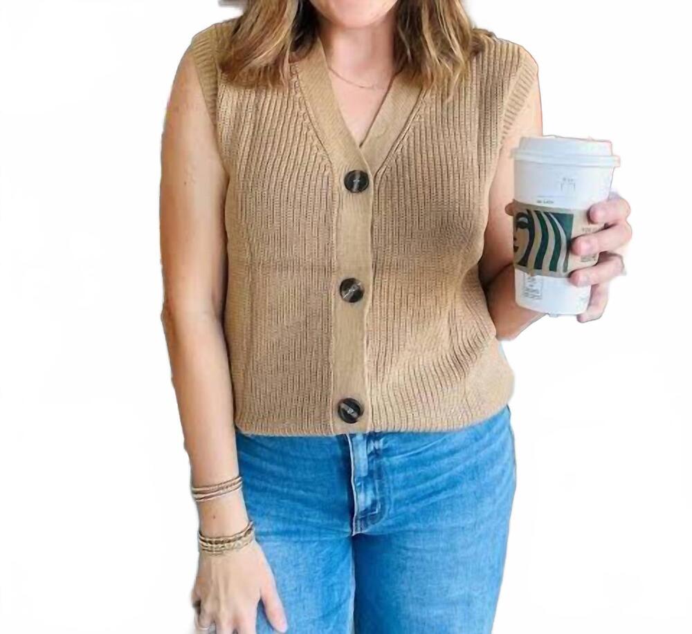 NEW 1 THE WOMAN grandma sweater in beige